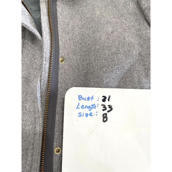 J. Crew wool blend hooded parka coat jacket lagenlook casual winter gray women 8 - Picture 6 of 6